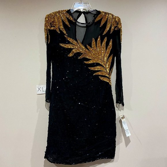 Couture Embroidery, evening wear, party wear, gatsby sequin wedding formal - Picture 1 of 3